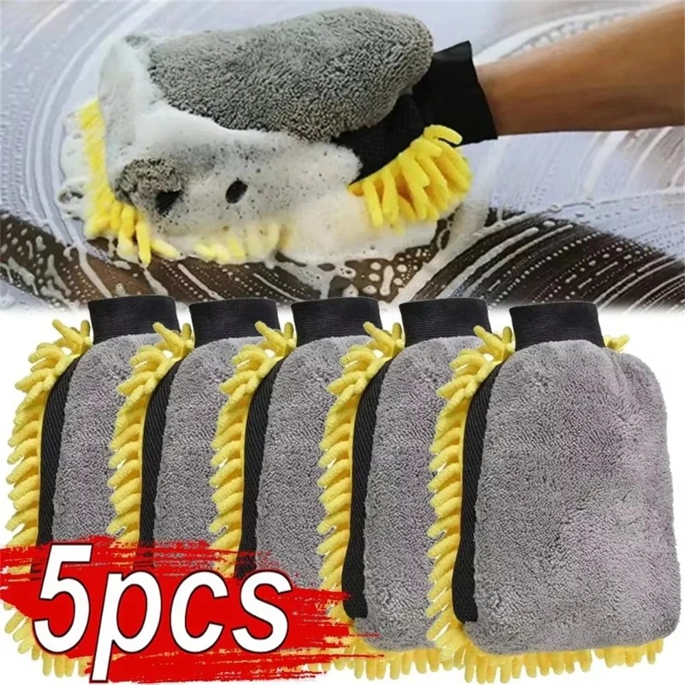 Gardening Glove Waterproof - 1/5pcs Car Washing Gloves Waterproof Microfiber