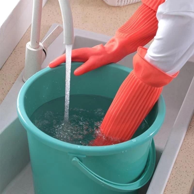 Rubber Glove Cleaning - Long Reusable Rubber Dishwashing Gloves Non-slip