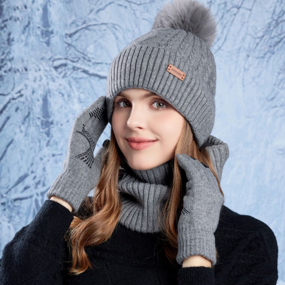3pcs Hiking Solid Color Hat Sc - Wool Glove Lined recension och pris