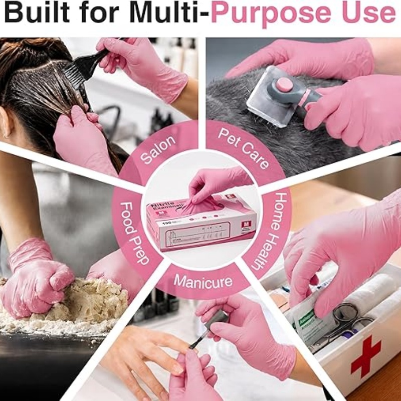 Pink Nitrile Disposable Gloves - Latex Disposable Glove recension och pris