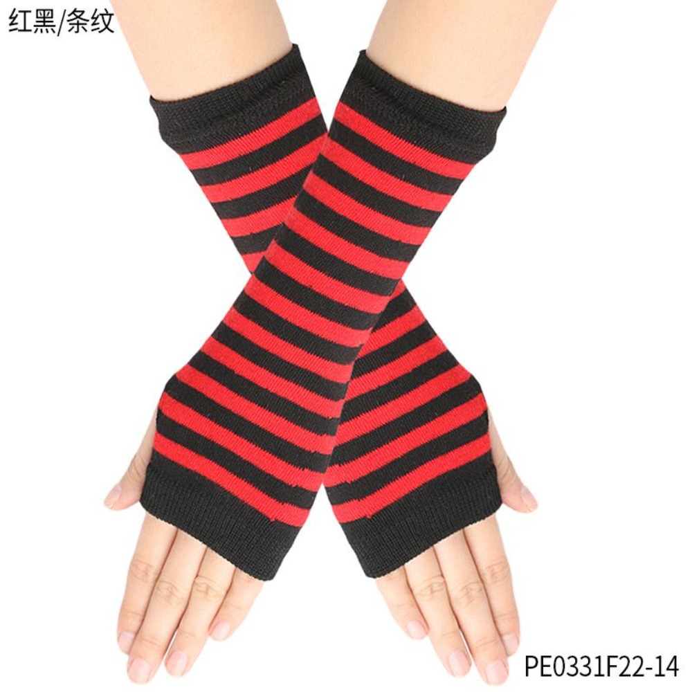 PESENAR Red  Black Striped Fin - Fingerless Glove Knit recension och pris