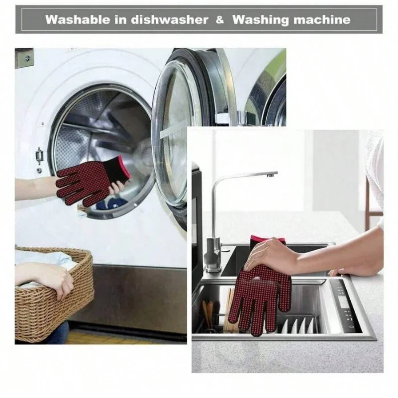 1 Pair Non-Slip Silicone BBQ G - Oven Mitt Silicone recension och pris