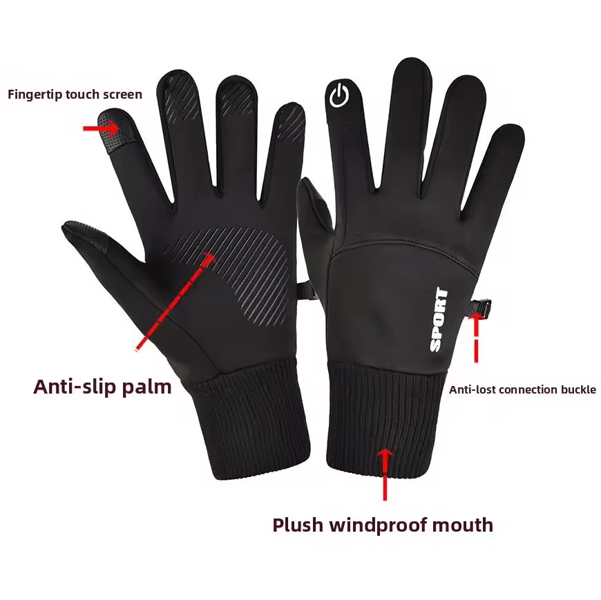 Black Winter Warm Full Fingers - Ski Glove Waterproof recension och pris