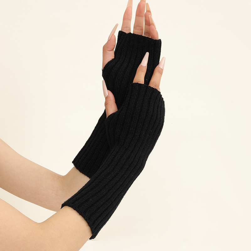 Girls Colorful Warm Knitted Ar - Fingerless Glove Knit recension och pris