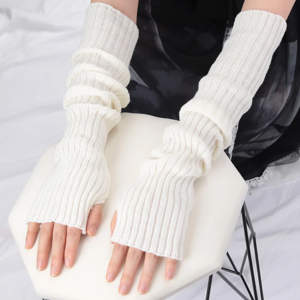 2025 New 52cm Women Knit Arm S - Fingerless Glove Knit recension och pris