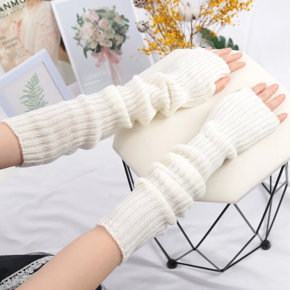 2025 New 52cm Women Knit Arm S - Fingerless Glove Knit recension och pris