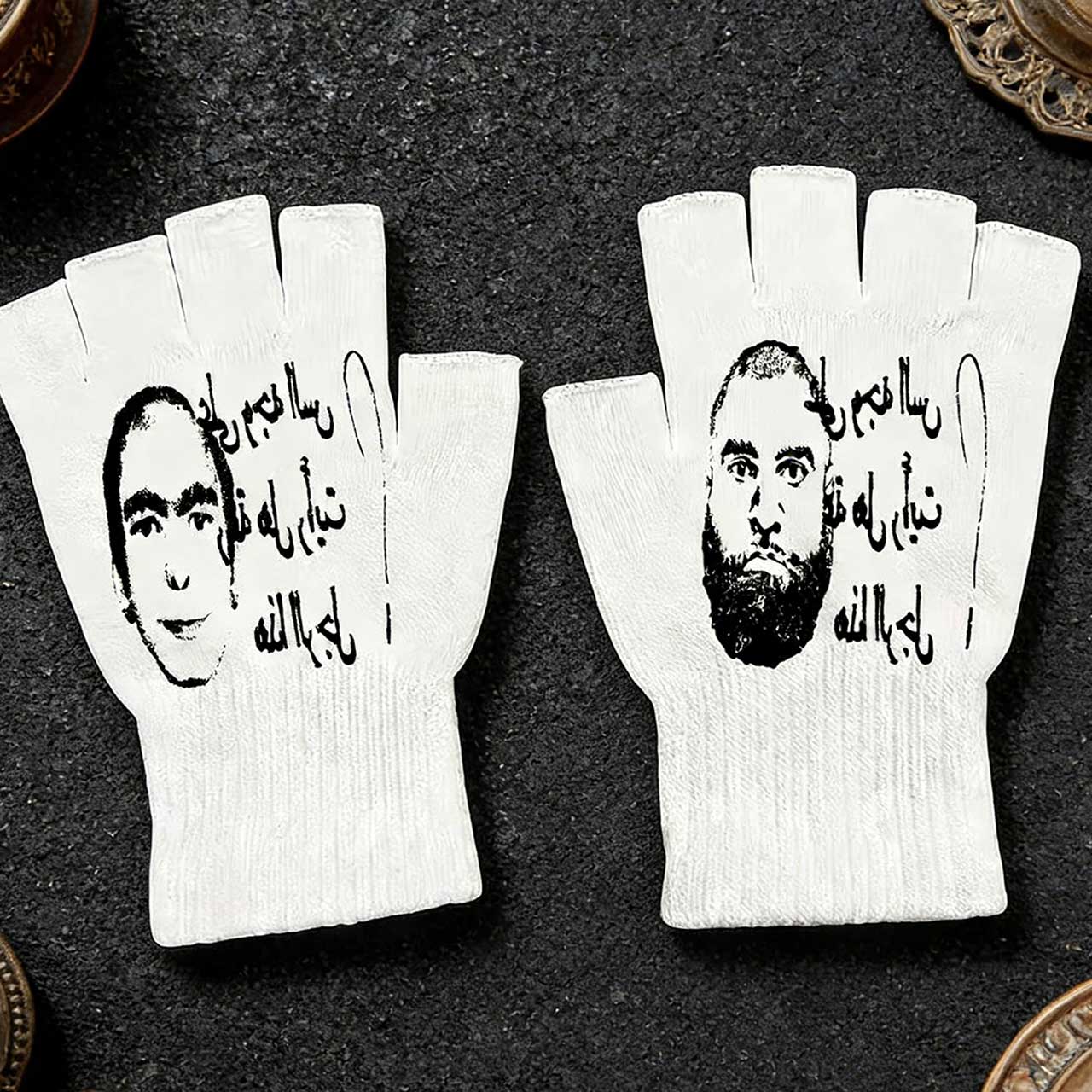 Y2K Retro Printed Fingerless G - Fingerless Glove Knit recension och pris