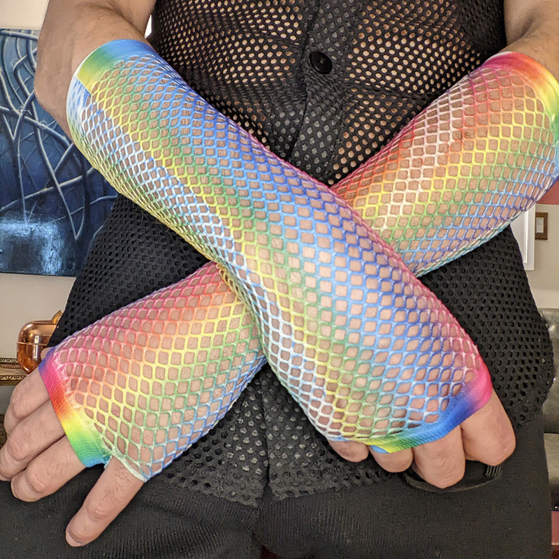 1 Pair Women Long Fishnet Net  - Fingerless Glove Knit recension och pris