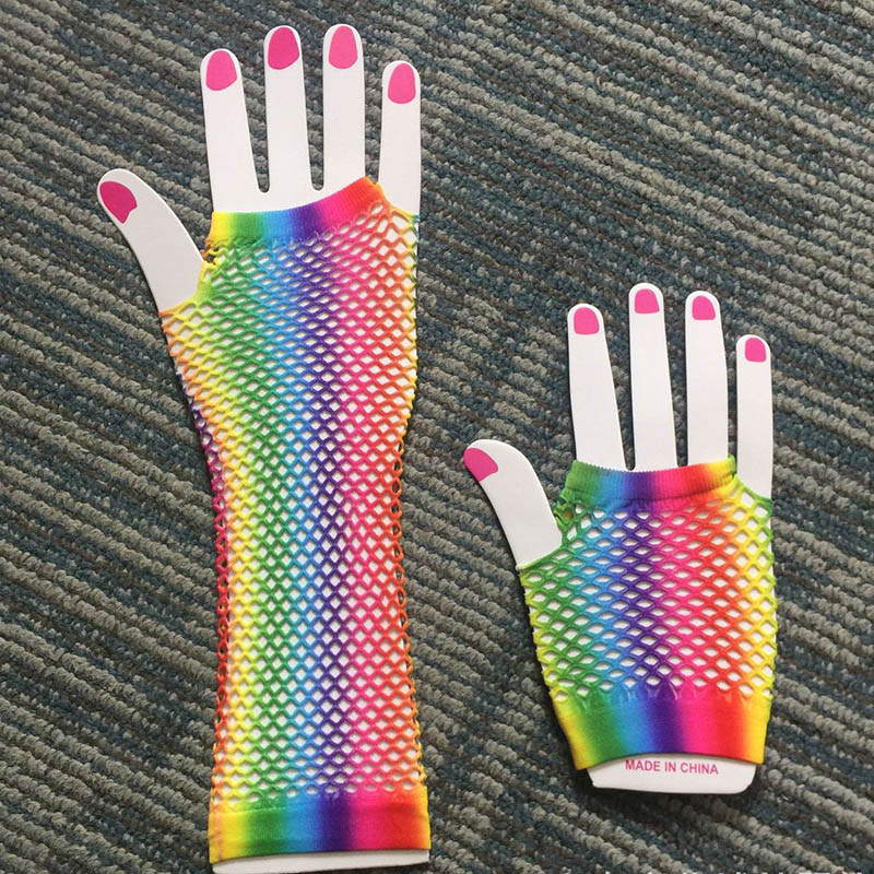 1 Pair Women Long Fishnet Net  - Fingerless Glove Knit recension och pris