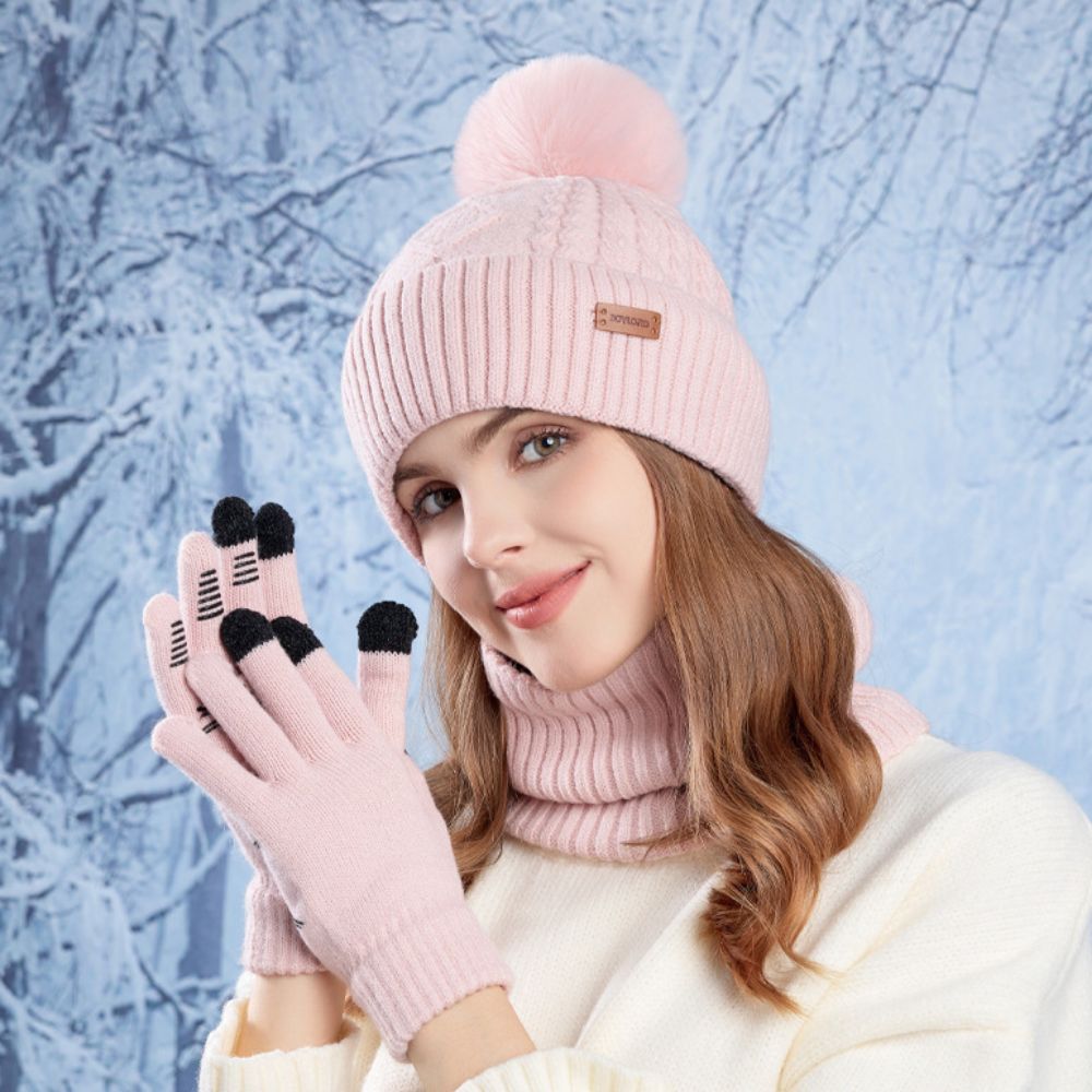 3pcs Simple Solid Color Hat Sc - Wool Glove Lined recension och pris
