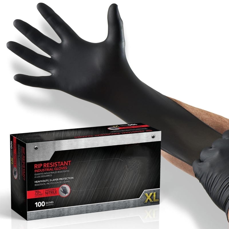 100PCS Black Nitrile Gloves Di - Latex Disposable Glove recension och pris
