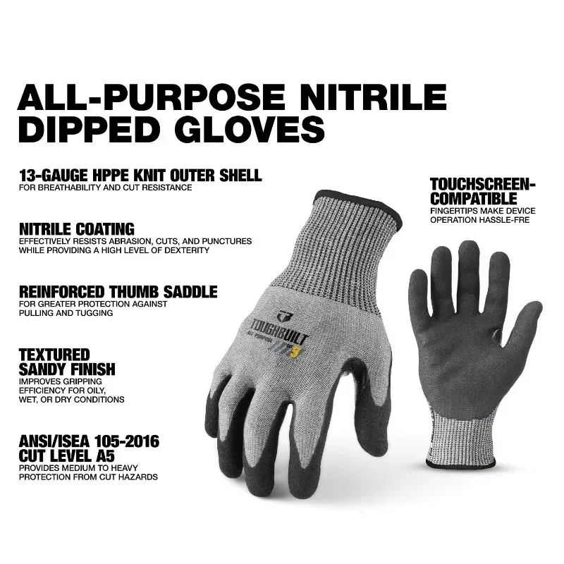 ToughBuilt TB-P2-112-5-L Nitri - Cut Resistant Glove recension och pris